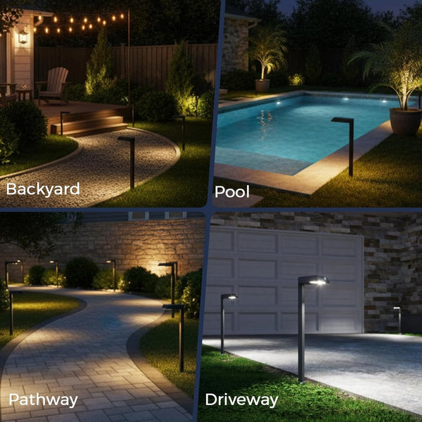 Solar Pathway Lights, 4 Pack Metal Motion Sensor Outdoor Lights9