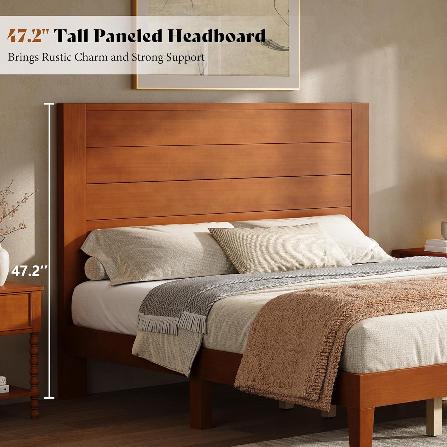 king-size-solid-wood-platform-bed-with-mid-century-style-brown