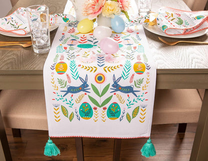 Easter Folk Collection, Kitchen Tabletop, Table Runner, 14X72, Easter Folk4
