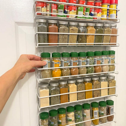 over the Door Spice Rack Organizer, 6-Tier, Holds 54 Spices, White5