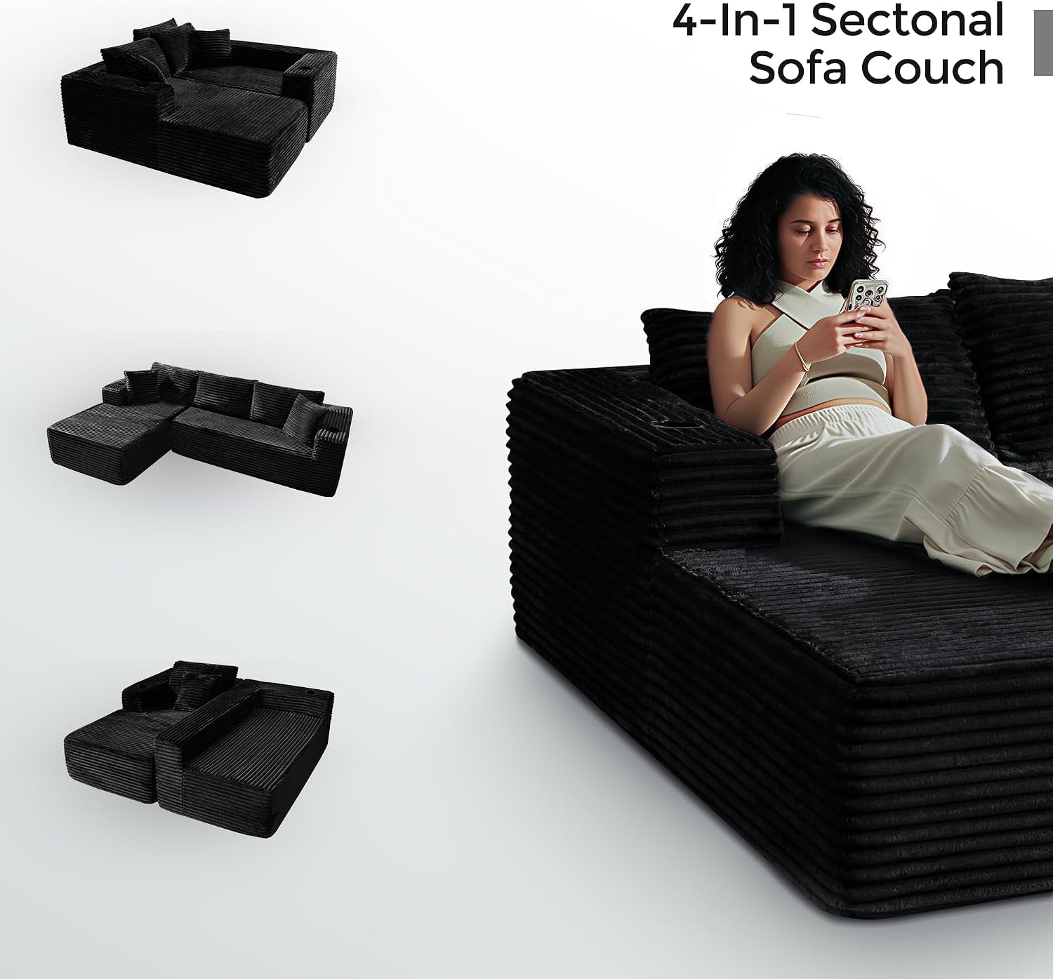 106-l-shaped-cloud-sectional-couch-with-chaise-corduroy-boneless-couch-with-wide-armrests-and-cup-holders-for-living-room-bedroom-no-assembly-required-black