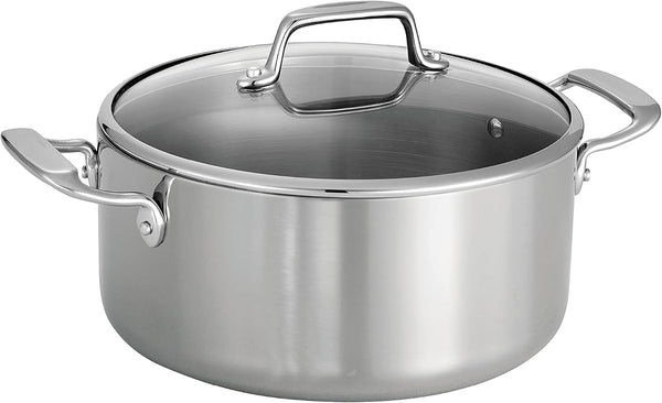 Boston Tri-Ply Clad Stainless Steel 5-Quart Dutch Oven Pot | with Glass Lid, Induction-Ready, Dishwasher-Safe, Nsf-Certified1