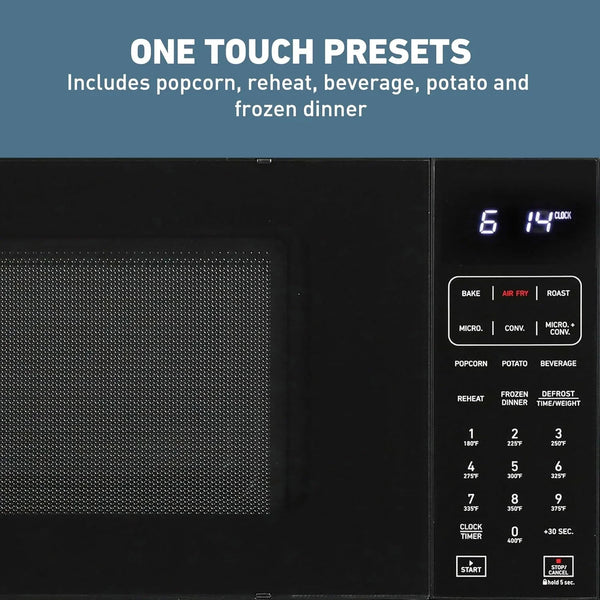 3-In-1 Microwave Air Fryer Convection Oven 1000-Watts with 10 Power Levels and 12 Presets, Speed Defrost, Electronic Control Panel and Glass Turntable, 1.3-Cu.Ft., Stainless Steel8
