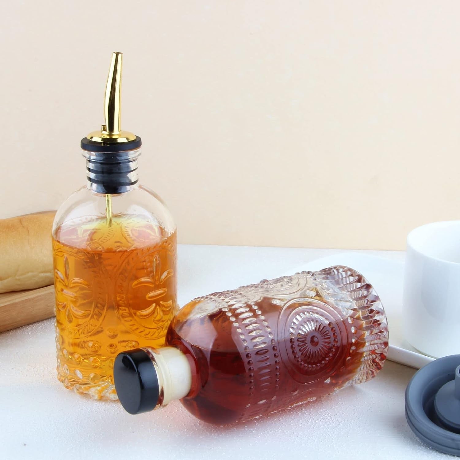 coffee-syrup-dispenser-bottles-set-2-pack-7-oz-simple-small-syrup-bottles-set-with-metal-pour-spout-ideal-for-coffee-syrups-condiments-coffee-bar-sc056-2-pack
