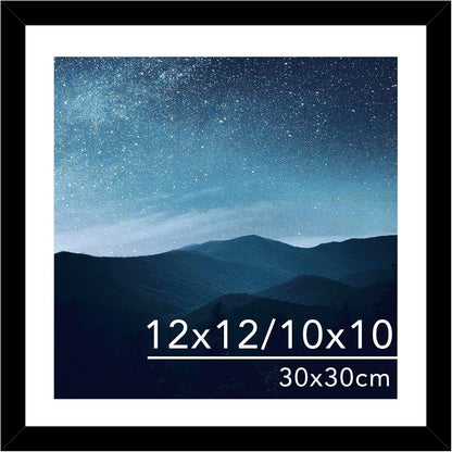 12X12 Picture Frame with Mat for 30 X 30Cm Diamond Art Painting, Display Photo 10X10 or 12 X 12 without Mat, Wall Hanging Large Frame with Plexiglass, Black1