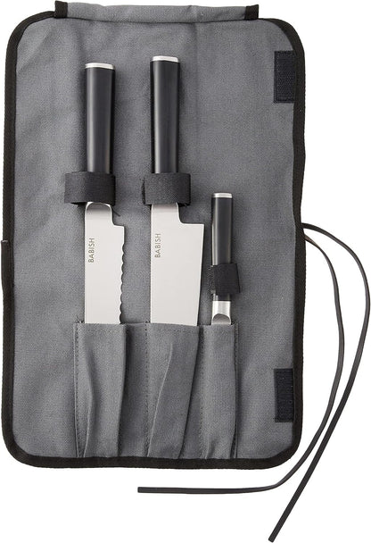 German High-Carbon 1.4116 Steel Cutlery Knife Set, 3-Piece (Chef, Bread, & Pairing Knive) W/Kitchen Knives Roll1