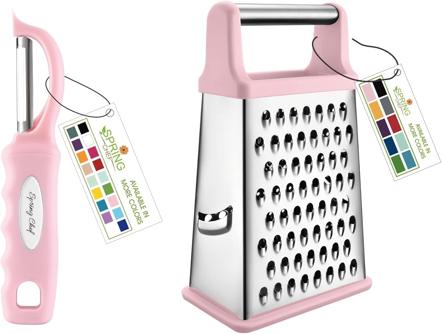 stainless-steel-swivel-peeler-4-sided-handheld-box-grater-xl-size-2-product-bundle-pink-lemonade