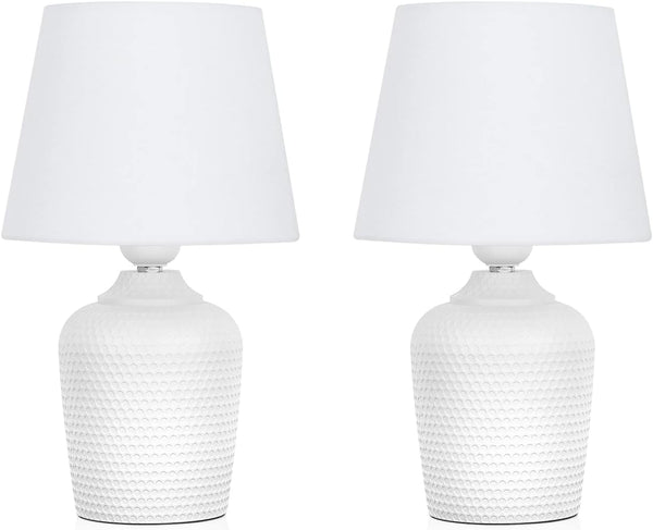 11.8’’ Small Table Lamps Set of 2 for Bedroom Kid’S Room Home Office, White8