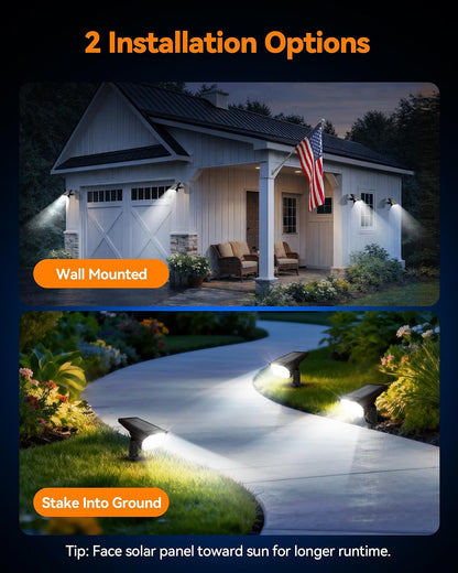 Solar Lights Outdoor Waterproof IP65, 56 LED 3 Lighting Modes Solar Spot Lights Outdoor, Solar Powered Landscape Lighting for Yard Pathway Garden, 4 Pack (Cool White)7
