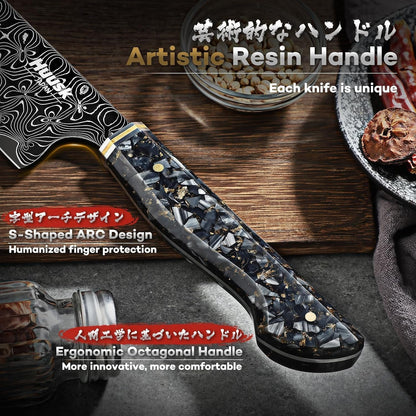 Damascus Chef Knife 8 Inch, Super Sharp Japanese Kitchen Knives4