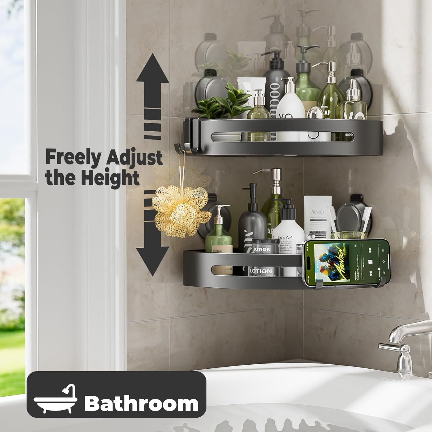corner-shower-caddy-suction-cup-shower-shelves-with-hooks-no-drilling-powerful-upgrade-suction-bathroom-corner-organizers-and-storage-removable-waterproof-rustproof-shower-shelf-bathroom-decor