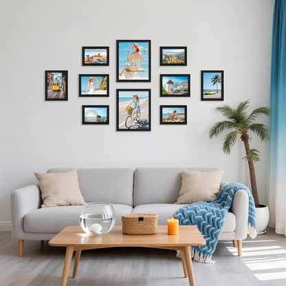 10 Pack Assorted Picture Frame Set for Wall & Tabletop, Black5