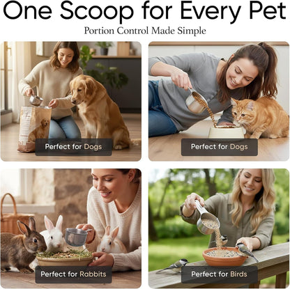 ¾ Cup Pet Food Scoop – Stainless Steel Dog Food Scoop Cup (12 Tbsp) – Heavy-Duty, Rust-Resistant Measuring Scoop for Dogs, Cats, Birds & Rabbits – Ideal for Dry Food & Treats5