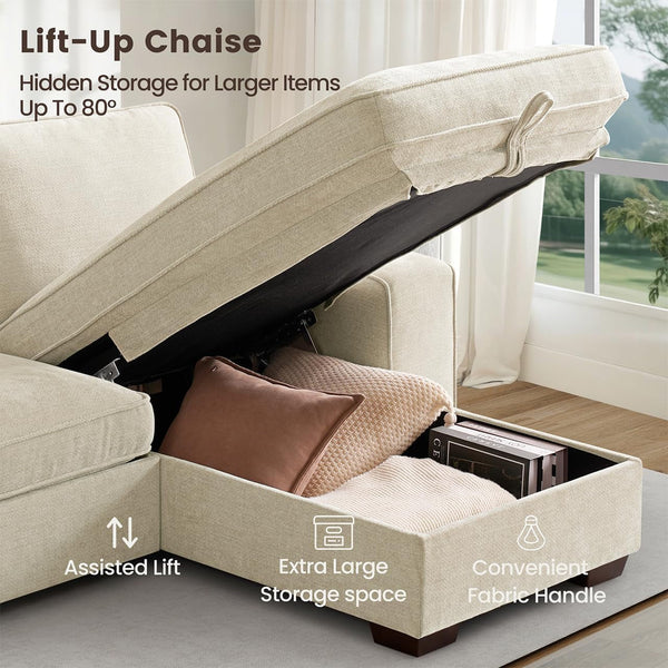 97" L-Shaped Sofa, Sectional Couch with Chaise Storage for Apartment3