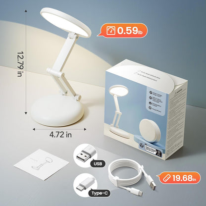 Rechargeable Table Lamp, 3600Mah Battery Operated Lamp Dorm Lamp | Cordless Lamp,10 Brightness,Portable,Small Size,Foldable,6-288H Endurance,Touch Control, Reading,Travel,Office,Nail,Emergency9