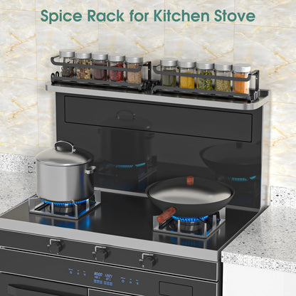 2 Pack Wall Mounted Spice Rack for Spice Jars & Seasonings (Black)9