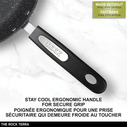 the Rock Terra 8" (20Cm) Ceramic Fry Pan, Pfas-Free, Black Marble | Pfas-Free Ceramic. Rock.Tec Durability. Even Heating. Easy to Clean. Ideal for Frying, Searing and Everyday Cooking.3