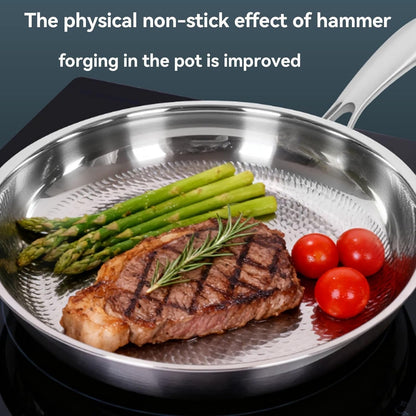 Titanium Hammered Pan, Durable Scratch-Resistant Titanium Frying Pans for Cooking, No-Coating Nonstick Skillet, Even Heating for Cooking, Nutritious Pan for Cooking,No Lid,8.66In4