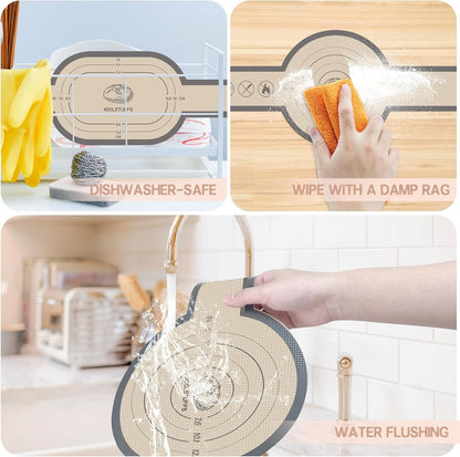 Silicone Bread Sling, Nonstick & Easy to Clean, 2 PCS | Oval and Round, Gray, Reusable, Baking Mats, Sourdough Supplies & Tools3