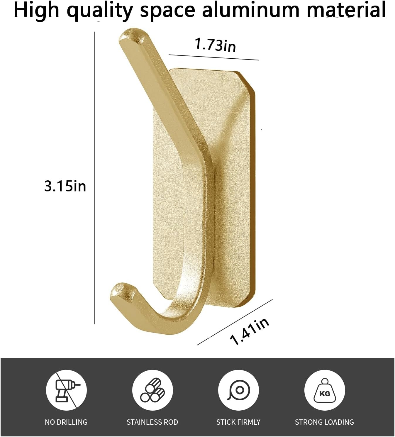heavy-duty-adhesive-wall-hooks-30-lb-max-load-waterproof-hooks-for-bathroom-towels-coats-bags-no-drill-damage-free-for-renters-apartment-dorm-matte-gold-4-pack