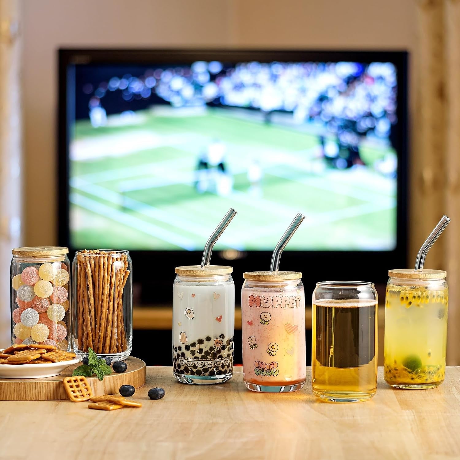 12pcs-set-glass-cups-with-bamboo-lids-and-glass-straw-beer-shaped-drinking-glasses-16-oz-iced-coffee-glasses-cute-tumbler-cup-for-smoothie-boba-tea-whiskey-water-4-cleaning-brushes