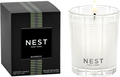 NEST New York Scented Votive Candle, Bamboo - 2 Oz - up to 28-Hour Burn Time - Reusable Glass Vessel1