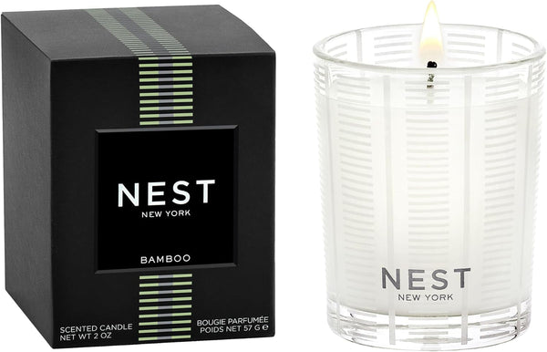 NEST New York Scented Votive Candle, Bamboo - 2 Oz - up to 28-Hour Burn Time - Reusable Glass Vessel1