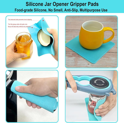 Jar Opener for Weak Hands, Seniors with Arthritis, 5 in 1 Bottle Opener | Multi-Use Lid Opener Set with Non-Slip Rubber Gripper Pad & Wine Opener, Great for Senior Parents, Grandparents or Loved Ones8