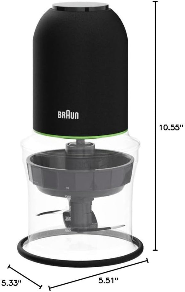 Braun Easyprep™ Mini Food Processor, 4 Cup, Two Speed Pulse, Quadblade | #1 Hand Blender Brand, Chop, Mince, Puree, Crush, One Hand Control, Removable Blades8