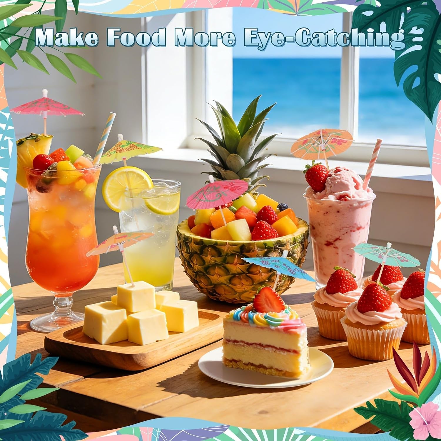 cocktail-umbrellas-for-drinks-garnish-mini-paper-umbrellas-cocktail-picks-4-inch-tiny-umbrella-toothpicks-fruit-sticks-summer-tropical-hawaiian-luau-tiki-party-decorations-bar-accessories-54-pcs