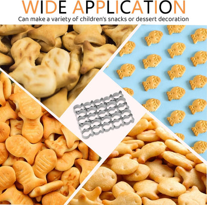 25 Cavity Fish Cookie Cutter, Stainless Steel Baking Mold for Crackers | 25 Cavity Fish-Shaped Cutter Helps Create Small Cookies and Crackers with Stainless Steel Design for DIY Baking Projects.5