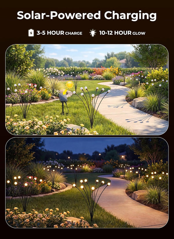 Solar Lights Outdoor,4Pack 32LED Solar Garden Lights Warm White6