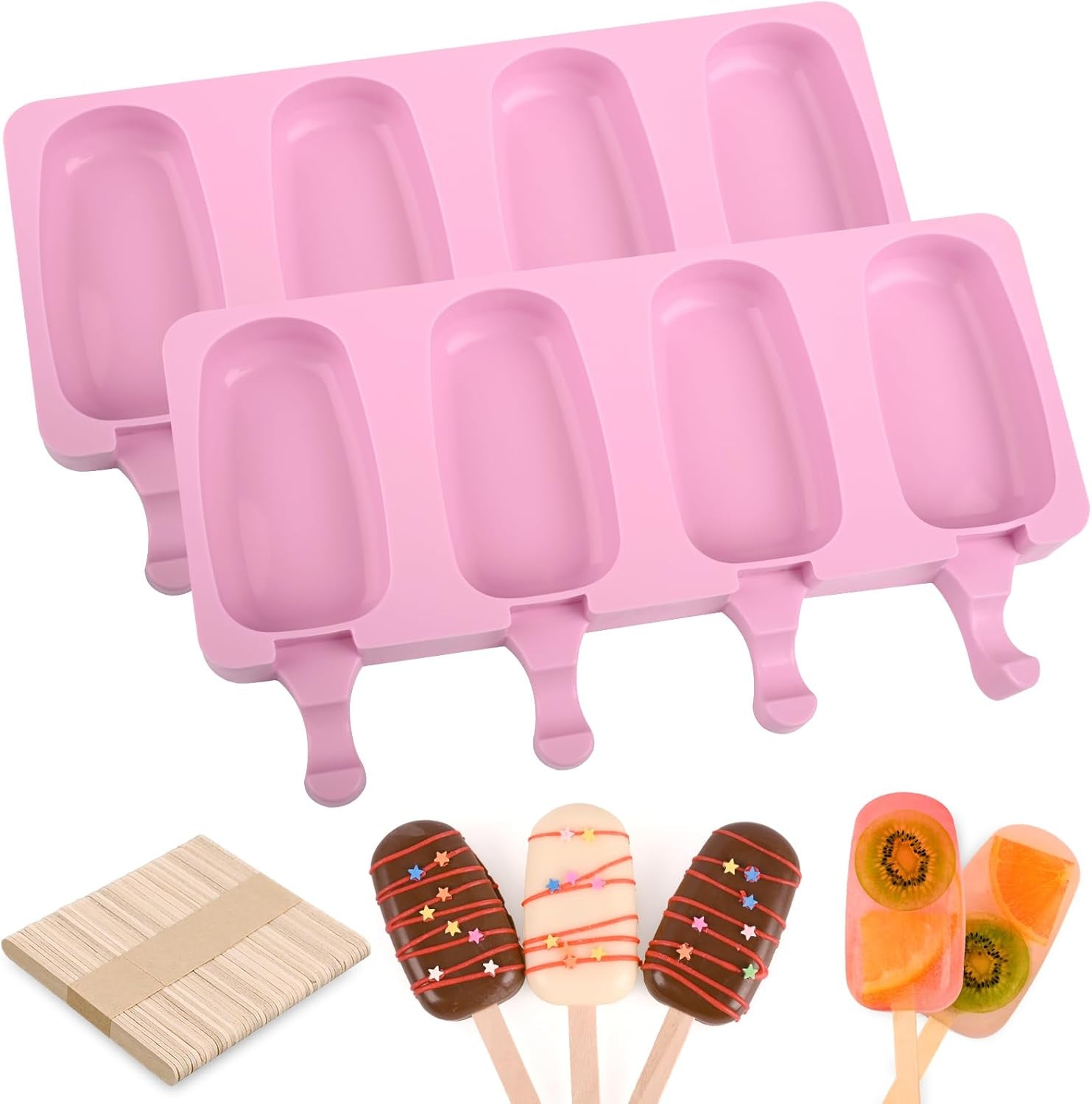 popsicle-silicone-molds-set-2-pcs-ice-cream-moldstandard-size-pink-with-50-wooden-sticks-for-cake-pop-ice-pop-cakesicles