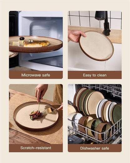 Dinnerware Set for 4, Reactive Glaze Plates and Bowls Sets6
