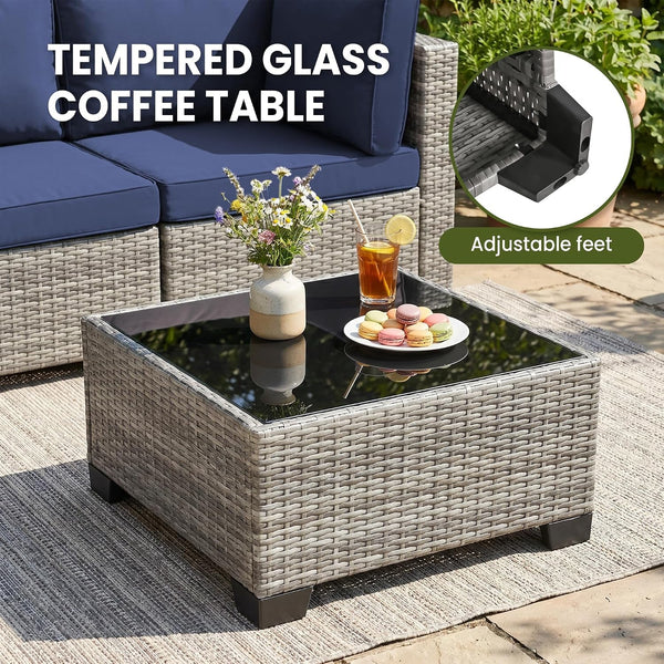 7 Piece Patio Furniture Set, Outdoor Wicker Sectional Sofa Set5