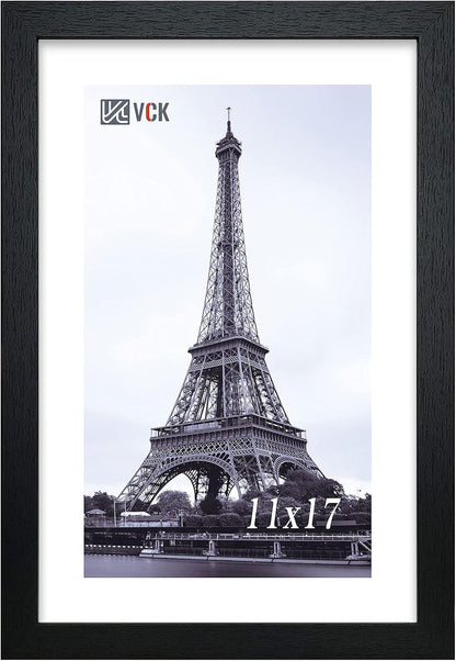 11X17 Picture Frame, Wood Black 11 X 17 Frame for Wall Mounting, Display Photo Poster Certificate, for Gallery Wall Home Office, 1 Pack1