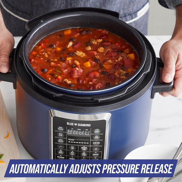 Ceramic Nonstick, 16-In-1 6QT Electric Pressure Cooker, Slow Cooker, Rice Cooker, Yogurt Maker, Saute, Steamer and More, Programable, Dishwasher Safe Pot, Pfas-Free, Blue6