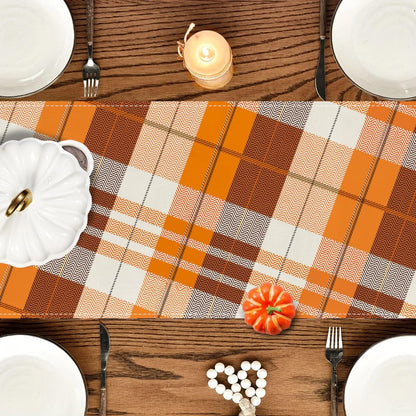 Fall Table Runners 60 Inches Long Kitchen Dining Plaid Decor 13X604