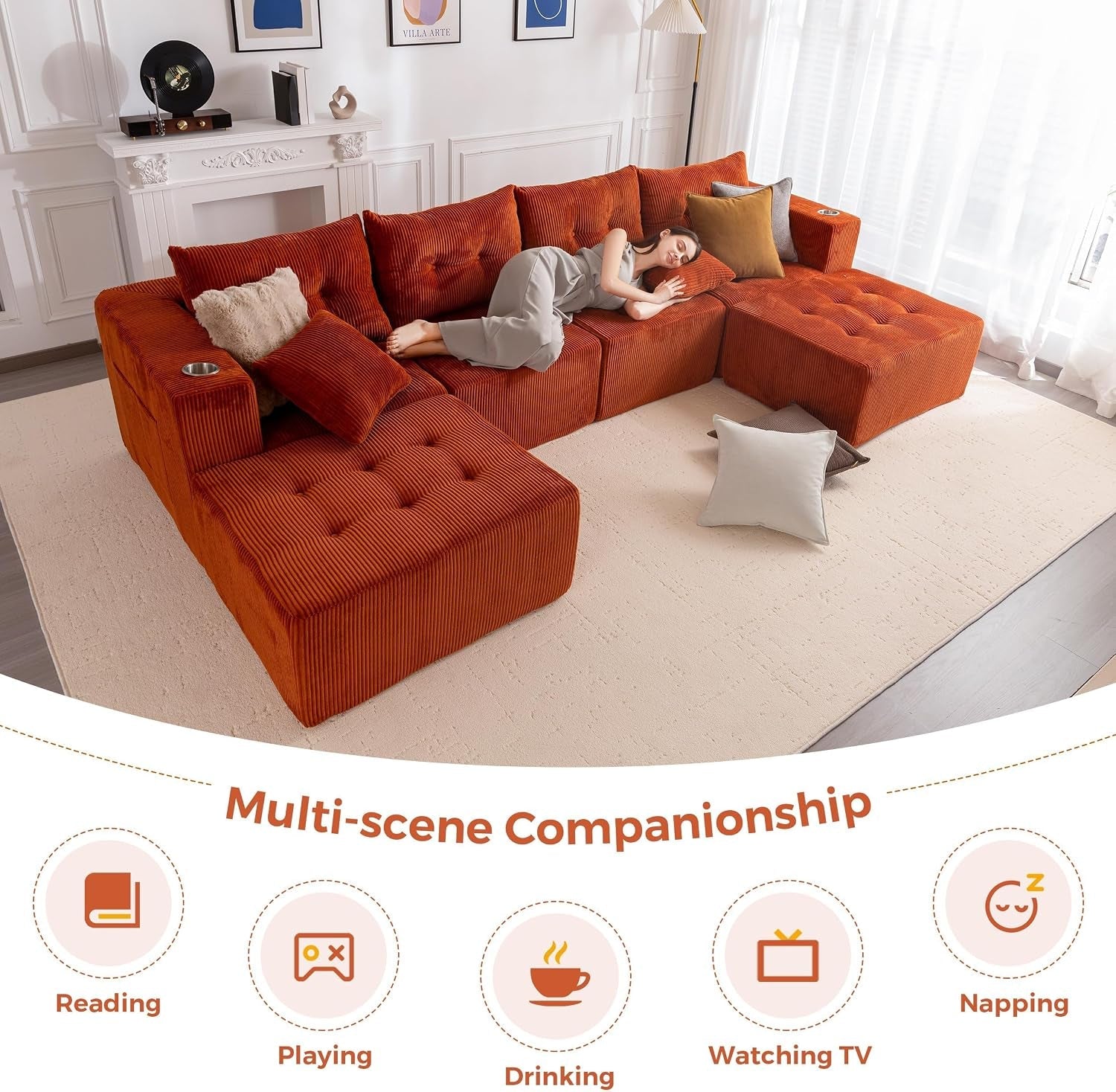 boneless-couch-129-5-inch-u-shaped-cloud-couch-2-ottomans