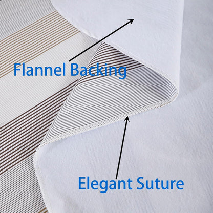 Heavy Duty Vinyl Tablecloth with Flannel Backing Waterproof Oil-Proof Plastic Table Cloth Stain-Resistant Wipeable Rectangle or Square Table Cover for Indoor and Outdoor (Line,54X54 Inch)4