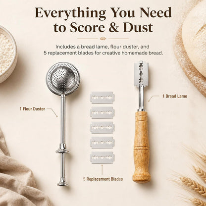 Bread Lame and Flour Duster Sets, 304 Stainless Steel Bread Scoring Tool7