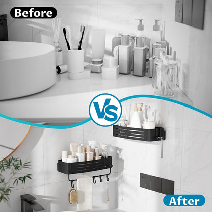 Suction Cup Shower Caddy, Shower Shelf, Bathroom Organizer, Black3
