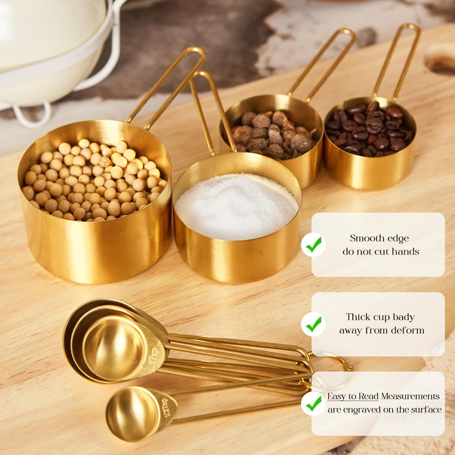 golden-304-stainless-steel-measuring-cups-and-spoons-set-8pcs-stackable-long-handle-fits-narrow-jars-premium-gold-kitchen-accessories-for-liquid-dry-ingredients-baking-cooking-durable-rust-proof
