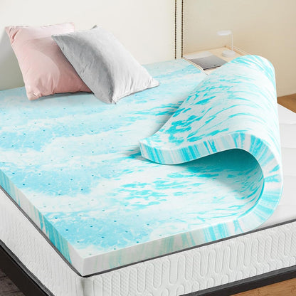 3 Inch Full Memory Foam Mattress Topper, Gel Foam Mattress Topper for Pressure Relief, Ventilated Design Bed Topper in a Box, Certipur-Us Certified | Gel Memory Foam Relieves Pressure, Ventilated Design Keeps Cool. Fits Full Size, Certipur-Us Certified, Comes in a Box.1