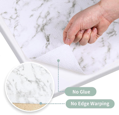 2-Layer Drawer and Shelf Liner for Kitchen Cabinet: 12 in X 20 Ft Non Slip Waterproof Shelf Paper Non Adhesive Refrigerator Liners White Marble Easy Liners for Bathroom with Knife Tape Measure9