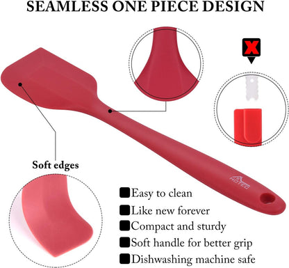 Heat Resistant 600℉ Bpa-Free Silicone Rubber Spatula Set, Kithchen Cooking Spatulas, Baking, Mixing, for Non Stick Cookware, Dishwasher Safe, Red Set of 56