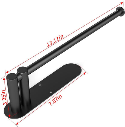 Paper Towel Holder under Cabinet, Upgraded Dual-Rod Adhesive Paper Towel Holder with Longer Base, Stainless Steel Wall Mounted Holder for Kitchen Towels, No Drill, Black7