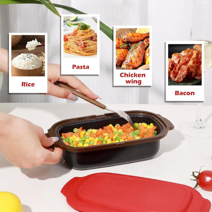 Microwave Grill Pan & Cookware | 700ML Rice Pasta Cooker for 1-2 People, Bpa-Free & Dishwasher Safe, Perfect for Dorm, Office, Family2