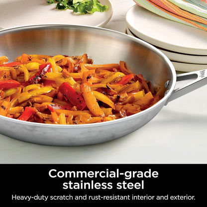 Ninja® Everclad 7-Pc Stainless Steel Cookware Set, Silver, C99007 | Tri-Ply: 18/10 Stainless, Pure Aluminum Core. No Warping, Hot Spots. All Stovetops & Induction Compatible. Oven Safe to 600°F9