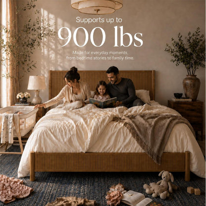Solid Wood Queen Platform Bed, Walnut (WNT, Queen (U.S. Standard))7